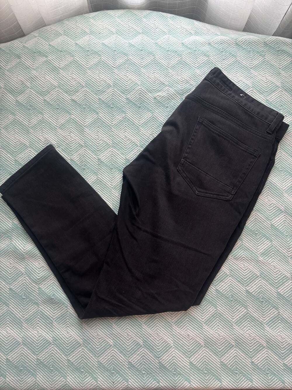 Topman Cropped Stretch Slim Black Denim Jeans